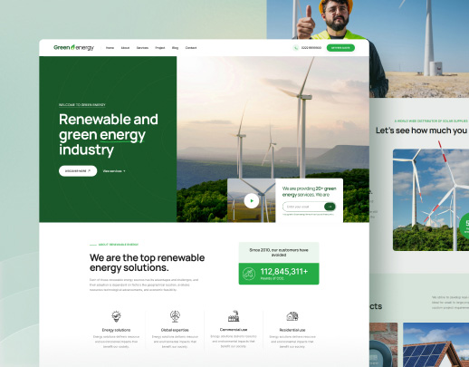 Solar, Windmill and Natural Energy Sector Website Design