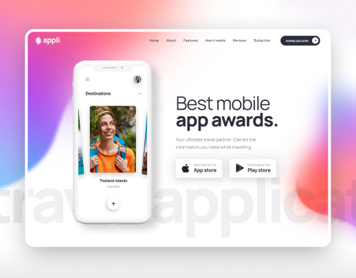 Mobile App Single Landing page Website Design