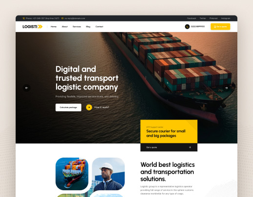 Logistics and Import, Export  Website Design